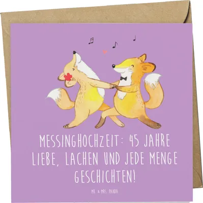 Produktbild von Mr. & Mrs. Panda Grußkarte 45. Hochzeitstag Messinghochzeit - Lavendeltraum - Geschenk, langjährige Ehe, Klappkarte, Beziehung feiern, anlasskarte, Glückwunschkarte