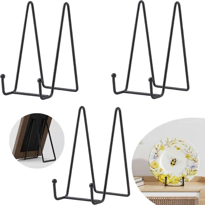 Produktbild von 3 Stück Eisen Display Ständer, Staffelei Metall Rahmenhalter für Foto Kunst Teller Bücher Bild und Tabletop Art