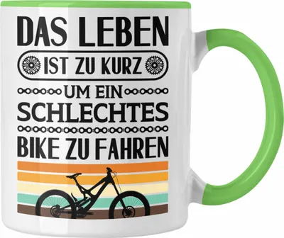 Produktbild von Trendation - Fahrrad Radfahrer Geschenk Rennrad Bike Geschenkidee Tasse Fahrradfahrer Kaffeetasse (Grün)