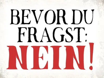 Produktbild von vianmo Holzschild 30x40 cm Bevor du fragst NEIN