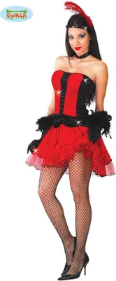 Produktbild von y rotes Burlesque Can Can Girl Kostüm für Damen Gr. M/L, Größe:L