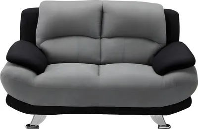 Produktbild von Sofa 2-Sitzer - Microfaser - Grau & Schwarz - MUSKO