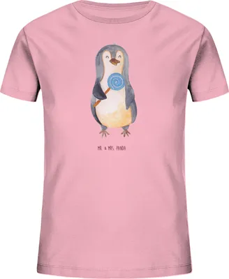 Produktbild von Mr. & Mrs. Panda Kleinkinder T-Shirt Pinguin Lolli 12-14 Jahre (152/164) - Baumwolle Pink - Geschenk, Kindershirt, Baumwolle Kinder, Shirts für, Teenager, Süßigkeiten, Süß