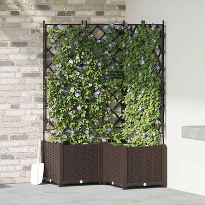 Obrázok produktu pre Maison Exclusive – Súprava 3 záhradných kvetináčov, hnedá, 80 x 80 x 143 cm, vyrobené z PP (polypropylénu)