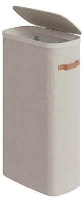 Produktbild von Wäschekorb 65 L mit Deckel und Griffen | Beige | 39x22x75cm