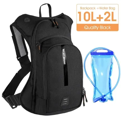 Immagine prodotto di Zaino da bicicletta da 10 litri con sacca idrica - Zaino idratante - Sistema di idratazione da 2 litri - Nylon traspirante - Leggero ed ergonomico - Ideale per ciclismo e trekking