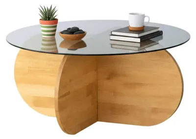 Produktbild von Bagolino - Couchtisch, 75x75x35h cm, Eiche Braun mit Zeitungsablage