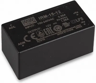Produktbild von Mean Well IRM-15-12 Schaltnetzteil Modul 12V/DC/0-1,25A/ 15W