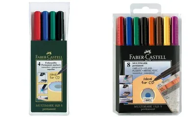 Produktbild von Faber-Castell MULTIMARK, Schwarz, Blau, Grün, Rot, Schwarz, Polypropylene, Fine