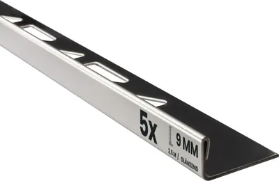 Produktbild von 5x L-Profil Edelstahlschiene Fliesenschiene Fliesenprofil L250cm 9mm glänzend