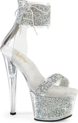 Produktbild von SKY-327RSI Damen Sandale von Pleaser, Silber Mehrfarbig , EU 40, US 10