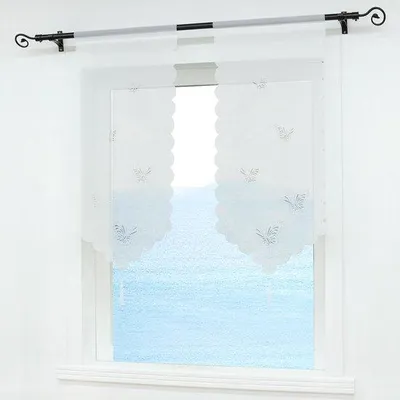 Immagine prodotto di Ibenzoa® Tenda a pannello – Tenda leggera trasparente con motivo a farfalla tagliato al laser, ideale per finestre della cucina, dimensioni 60 x 40 cm