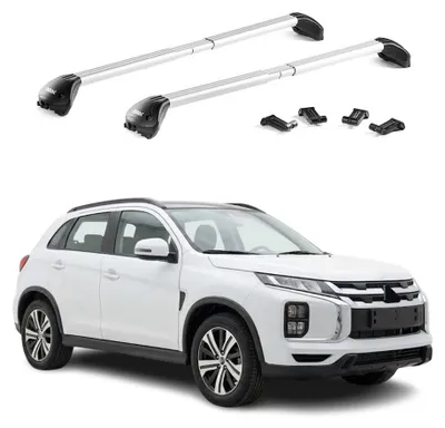 Image de Barres de toit transversales pour Mitsubishi ASX mk2 2023-2026 Alu Gris ABE, Image générée par une IA