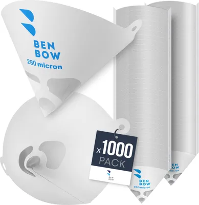Immagine prodotto di Setacci per vernici BenBow con inserto in nylon 280µ, 1000 pezzi, per colori e vernici, ideali per laboratori e lavori di verniciatura