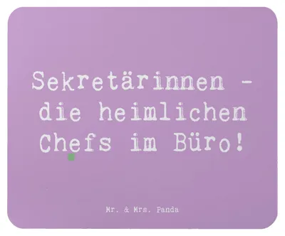 Produktbild von Mr. & Mrs. Panda Mouse Pad Spruch Sekretärin Chefin - Lavendeltraum - Geschenk, Geschenke für Berufstätige, Ansprechpartner, Wertschätzung Sekretärinnen, Mauspad, Beruf
