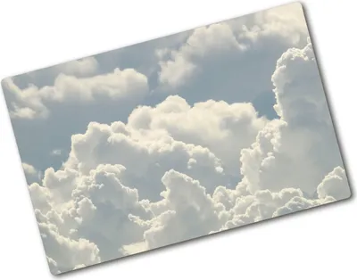 Produktbild von Tulup Glas Herdabdeckplatte - 80x52 cm - Glaskeramikkochfeld-Abdeckung Spritzschutz Glasabdeckplatte - Einteilig - Kunst: Modern & Klassisch - Wolken - Weiß