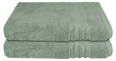 Produktbild von SCHIESSER Duschtuchset Milano | Einfarbig | 2-teilig | 100% Baumwolle | Weich & Saugstark | 70x140 cm | Hellgrün