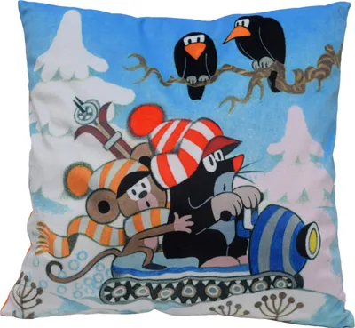 Produktbild von Kissen der kleine Maulwurf, Motiv Schnee, 30x30cm - Kinderkissen