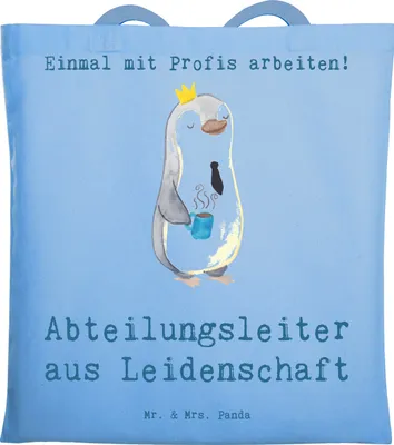 Produktbild von Mr. & Mrs. Panda festivaltasche Abteilungsleiter Leidenschaft - Sky Blue - Geschenk, Spruch, Laptoptasche, Einkaufstüte, Führungskraft, Witzig, Beruf, Einkaufstasche