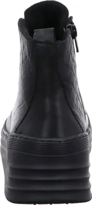 Produktbild von Gemini Damen Stiefelette Leder Textur mehrfarbig Plateau Keilabsatz 033652-02, Größe:42 EU, Farbe:Schwarz