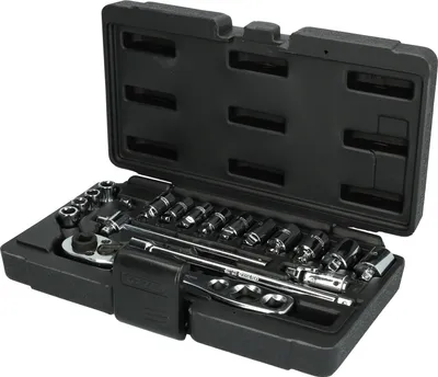Produktbild von KS Tools 130.0300, Steckschlüssel-Satz, 19 Kopf/Köpfe, Stahl, DIN 3120, ISO 1174, 865 g