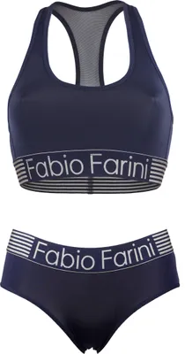 Produktbild von Fabio Farini - 1 Stück Damen Unterwäsche - nahtlose Sport-Bustier aus Baumwolle bügellos, mit Mesheinsatz im Rücken und Logo-Bund