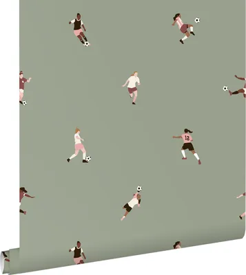 Immagine prodotto di ESTAhome carta da parati calciatrici verde grigiastro 50 x 900 cm