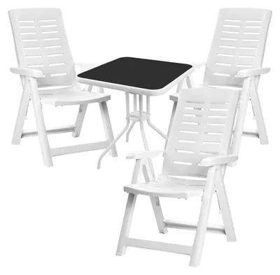 Produktbild von 4-teilige Bistro Sitzgarnitur mit Kunststoff Klappstühlen