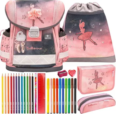 Produktbild von Belmil Schulranzen Set Classy Ballerina black pink 10-teilig gefüllt