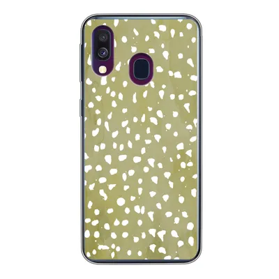 Produktbild von MuchoWow® Handyhülle Schutzhülle Hülle für Samsung Galaxy A40 Polka dots - Weiß - Grün Silikon Softcase Handy Hülle - Handy-Tasche