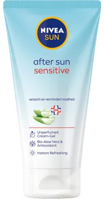 Obrázok produktu pre Nivea NIVEA SUN Sensitive Aftersun – krémový gél – pre citlivú pokožku – upokojuje a vyživuje – s aloe vera a kyselinou hyalurónovou – 175 ml
