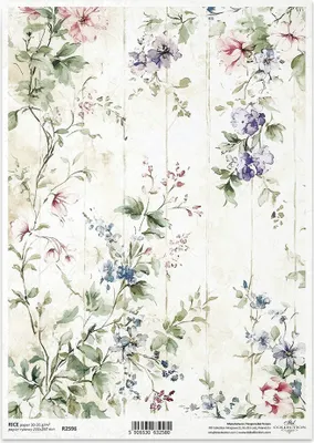 Produktbild von ITD Reispapier Decoupage Bastelpapier Serviettentechnik-R2596 floraler Hintergrund
