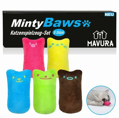 Obrázek produktu pro MintyBaws catnip cushion set cat toy, (catnip cushion cats interactive), toy occupation mint [set of 5]
