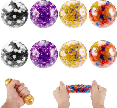 Immagine prodotto di Palline antistress per bambini e adulti - Palline antistress con perline d'acqua - Palline da stringere - Sollievo dallo stress