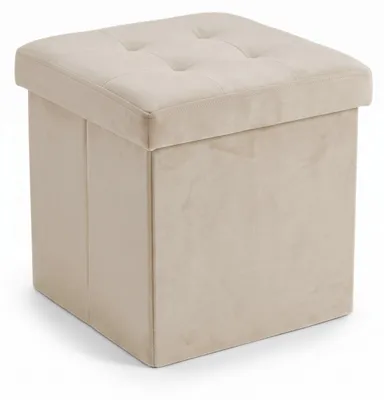 Produktbild von Samtige Hocker mit Stauraum, klappbar, 38 x 38 x 38 cm