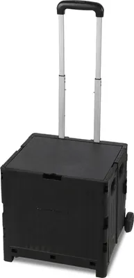 Produktbild von Jayseuw Schwarz Leichter Falt-Einkaufswagen, 40kg Tragkraft, dreistufig höhenverstellbar, abnehmbare & leise Räder, Bremse