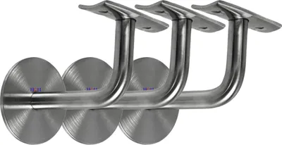 Produktbild von Edelstahl Handlaufhalter Set 3 Stück HLH 1101 gewölbte Auflage Handlaufträger Stütze