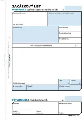 Produktbild von 1048 - Zakázkový list A5, opravenka, 100 listů