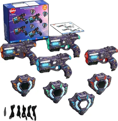Image de Kit laser tag, 4 modes de tir, 4x pistolets de synchronisation de données