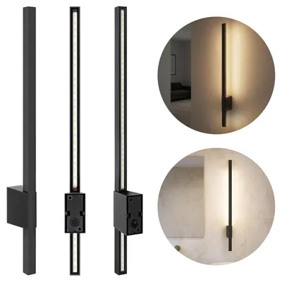 Produktbild von MasterLED Wandleuchte – 600×76×42 mm – 4000K Neutralweiß – 9W – IP44 – RAL 9005 schwarz – wandleuchte led – wandlampe modern – LINERA