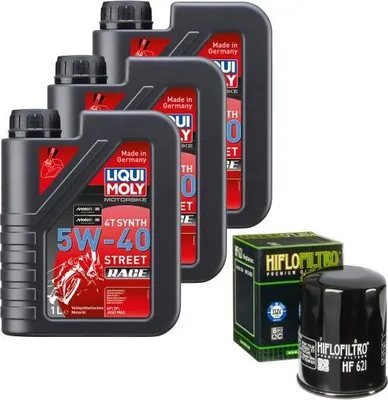 Image de Kit d'entretien pour Arctic Cat Cat 450 Automatik EFT 2012, LIQUI 5W-40 Race 3L + HiFlo filtre à huile HF621