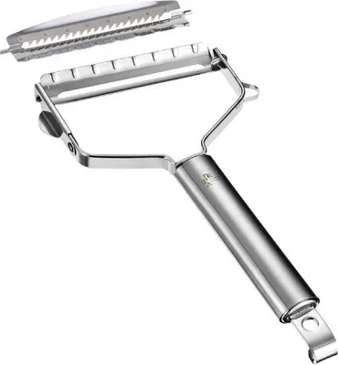 Obrázok produktu pre Univerzálny krájač na zeleninu s hladkým a vlnkovitým rezacím okrajom z nehrdzavejúcej ocele – nôž s dĺžkou 9 cm – ideálny na ovocie a zeleninu