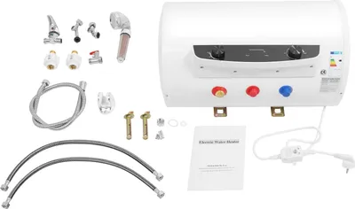 Produktbild von Elektrischer Warmwasserspeicher, horizontaler Boiler, 220V, LED-Display, temperaturregelbar, weiß