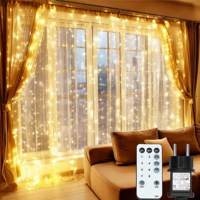 Lichtgordijn 2x2 m warmweiß LED mit Fernbedienung