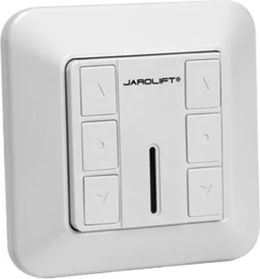 Produktbild von Jarolift Funkempfänger Wandsender TDRR, Doppeltaster TDRR 02W / weiß Steuerung für 230V Rohrmotoren, Wandtaster, kompatibel Jarolift TDR Funksystem, Unterputz