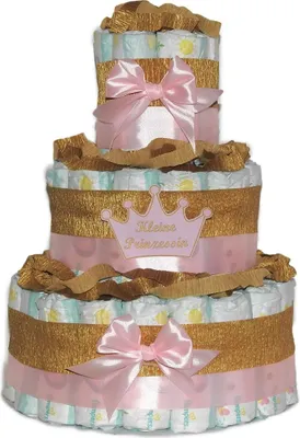 Produktbild von Windeltorte | Geschenk zur Geburt | Windelgeschenk für Mädchen | Prinzessin
