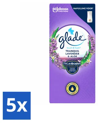 Obrázek produktu pro 5 kusů náplně Glade Touch & Fresh – levandule a aloe – 10 ml – výhodný balíček