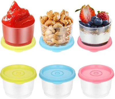 Produktbild von 6er-Pack stapelbare Snackdosen 160ml, lekvrije Küchenbehälter, mikrowellengeeignet