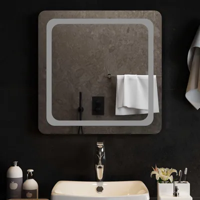 Produktbild von LED-Badezimmerspiegel Transparent 60 x 60 cm Gehärtetes Glas