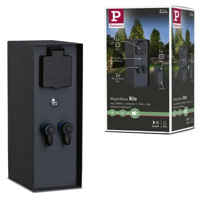 Produktbild von Paulmann Plug & Shine Steckdosensäule Rio Dämmerungssensor